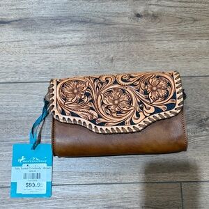 Montana West Tan and Brown Floral Crossbody Bag